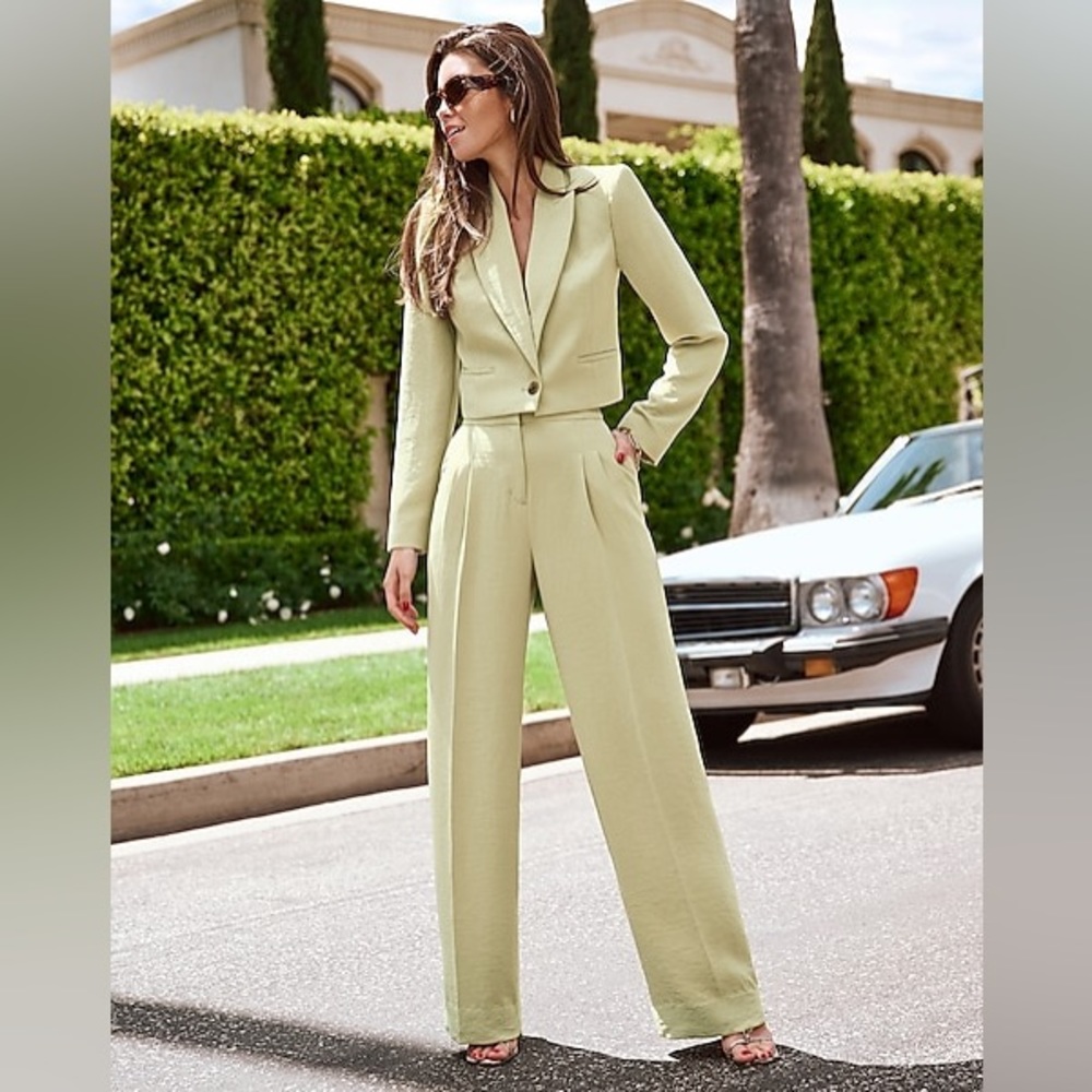 Express | Pant Pistachio Green Wide Leg Pant Sz 2R